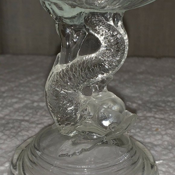 Vintage Rare Viking Dolphin & Shell Footed Compote - Picture 4 of 10